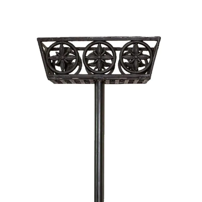 Lixeira de Rua 1804-FSC com Pé Colonial em Ferro Fundido Cinza Fundição São Cristóvão 42CM
