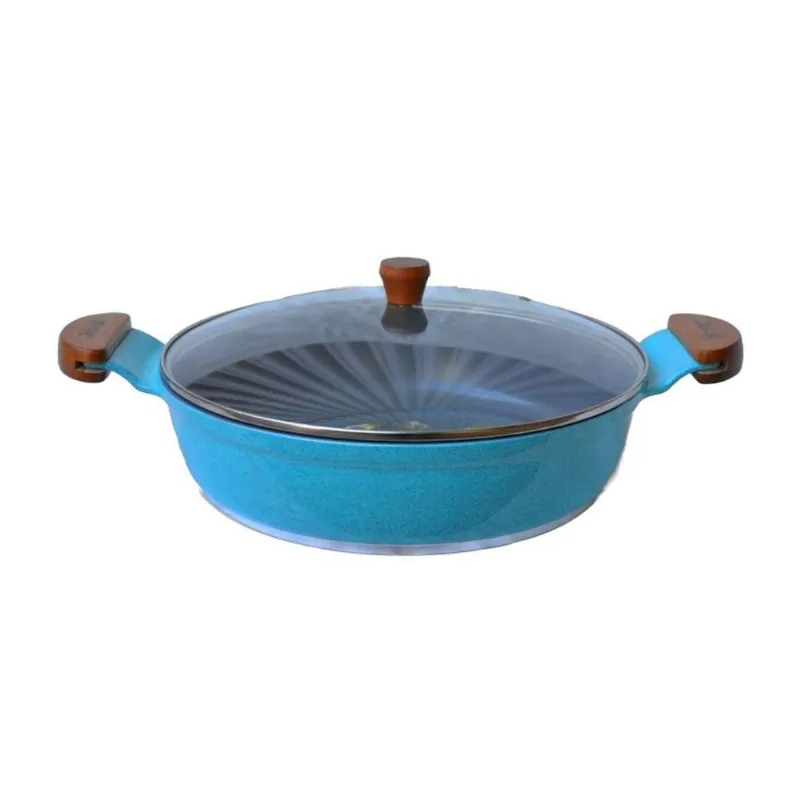 Frigideira Am30cm Cerâmica Antiaderente Alumínio 30CM Turquesa Javali