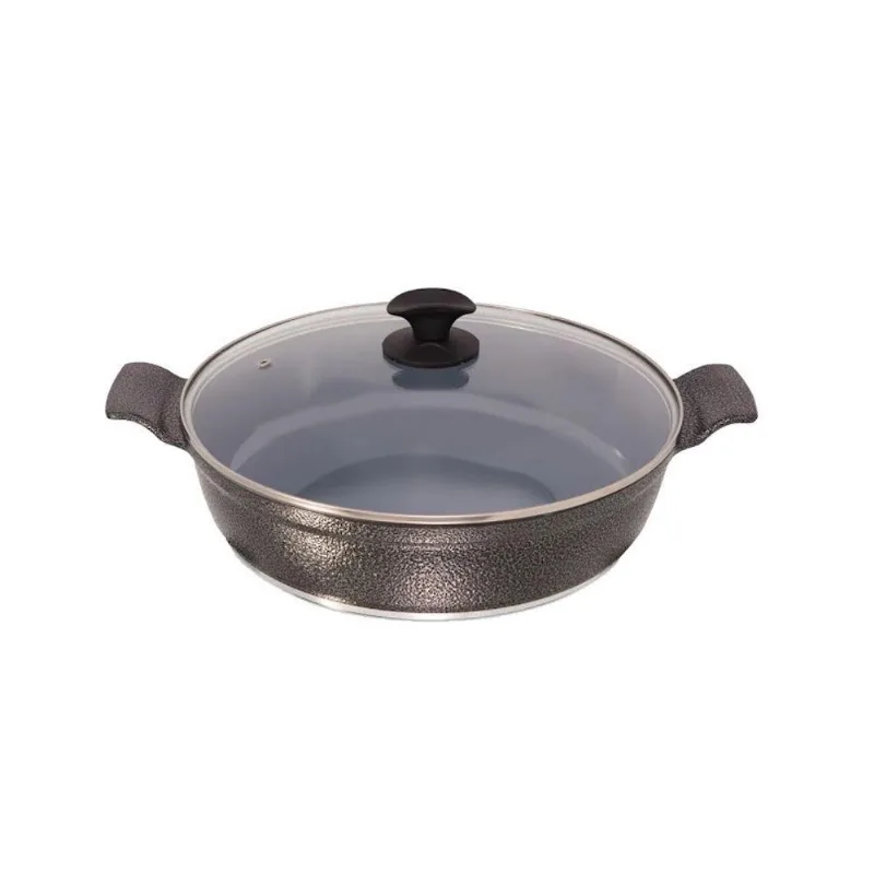 Frigideira AA30 Alumínio Cerâmico Antiaderente 30CM Preto Craqueado Javali