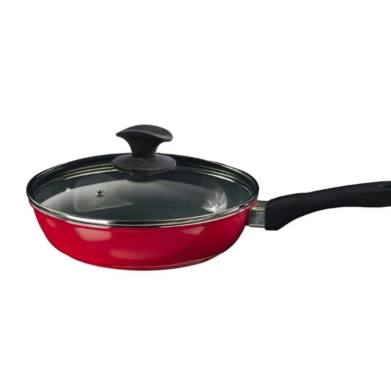Frigideira Antiaderente CB 24CM Alumínio Cerâmico 3,6L Vermelha Javali