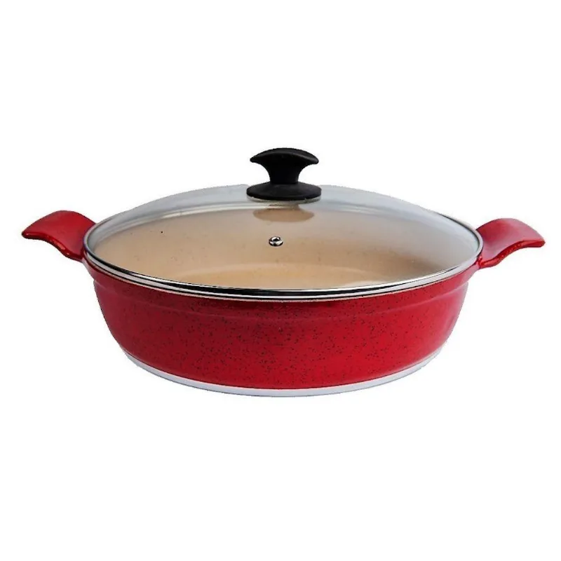 Frigideira Javali AA 30cm Marmorizado Alumínio Revestimento Antiaderente Vermelho Javali