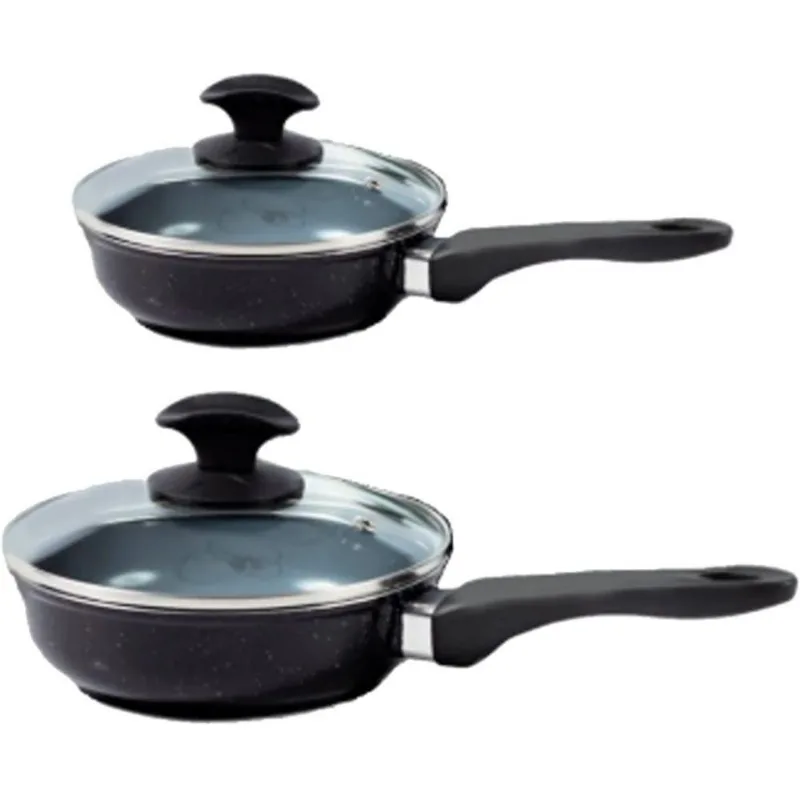 Jogo Frigideiras N05 Antiaderente Ceramica Alumínio 16cm e 24cm com Tampa de Vidro Javali