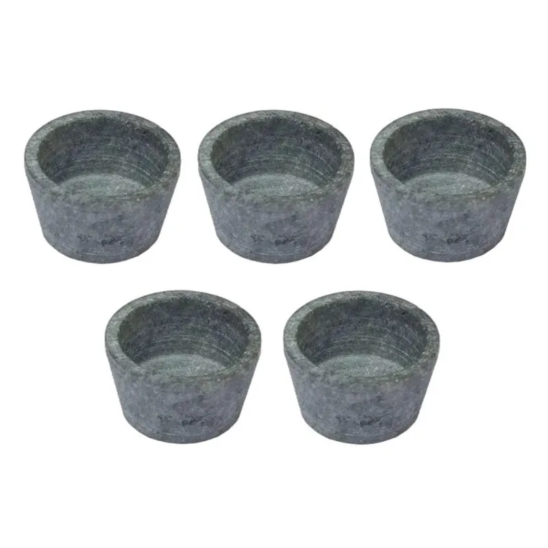 Kit 5 Mini Molheira Tigela Molho Petisco em Pedra Sabão 80ml