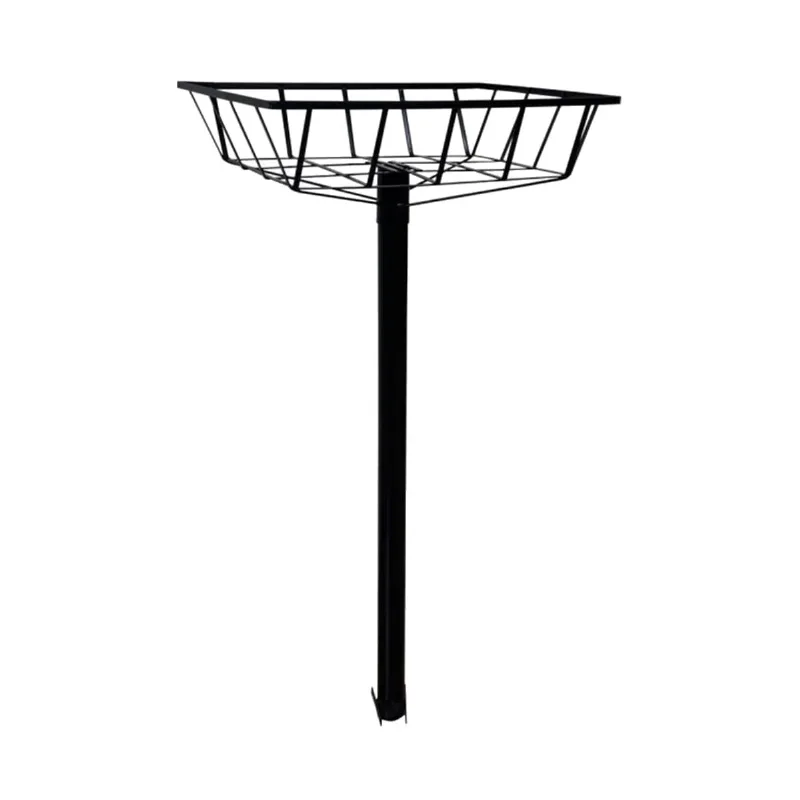 Lixeira De Rua Calçada Parque Cesto Raso Preta 112x60x45cm