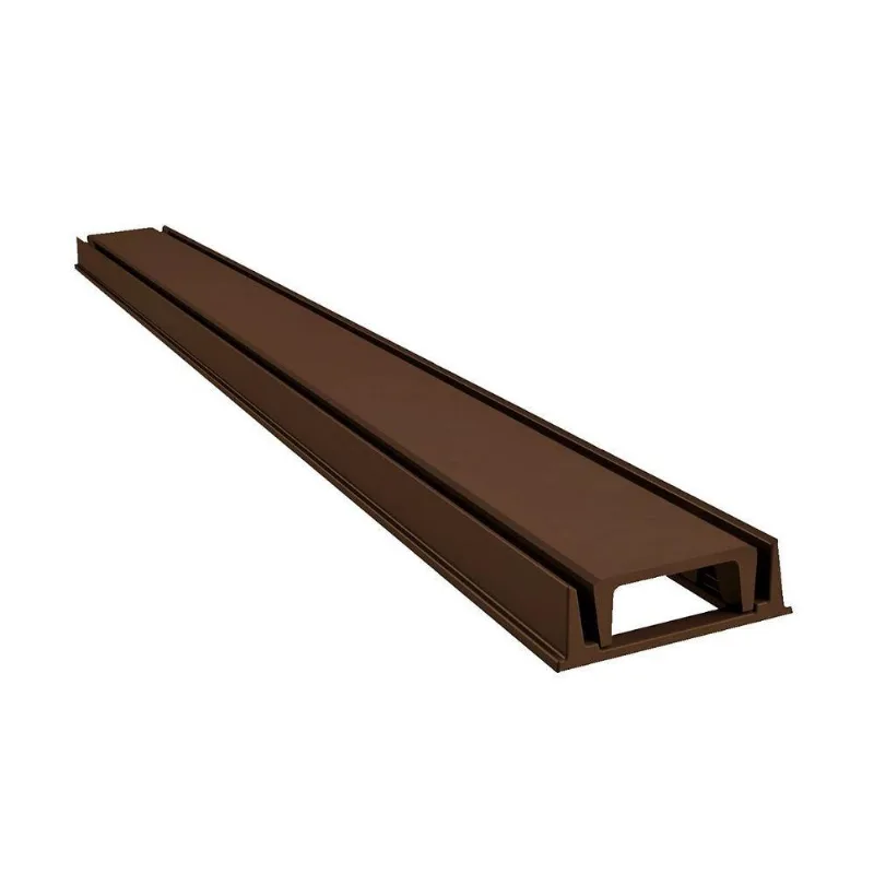 Grelha Linear Invisível Oculta Com Caixilho Marrom 100x8cm