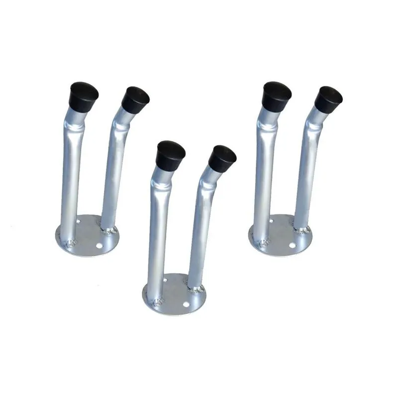 Kit 3 Suportes Vassoura Organizador Simples Zincado 15x7cm