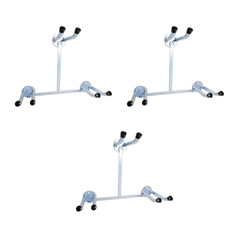 Kit 3 Suporte Vassoura Organizador Triplo Zincado 40x32x15cm