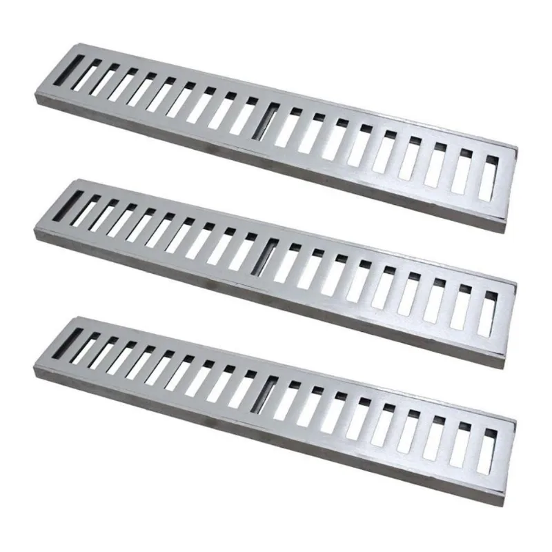 Kit 3 Ralo Grelha Linear Alumínio Polido 8x50cm 500kg GDA