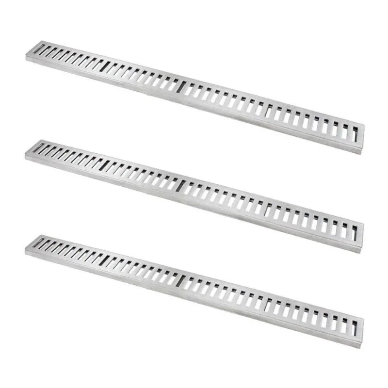 Kit Ralo Grelha Linear 7126X3GDA Captação Águas Pluviais Alumínio Fundido Escovado GDA 8X100CM
