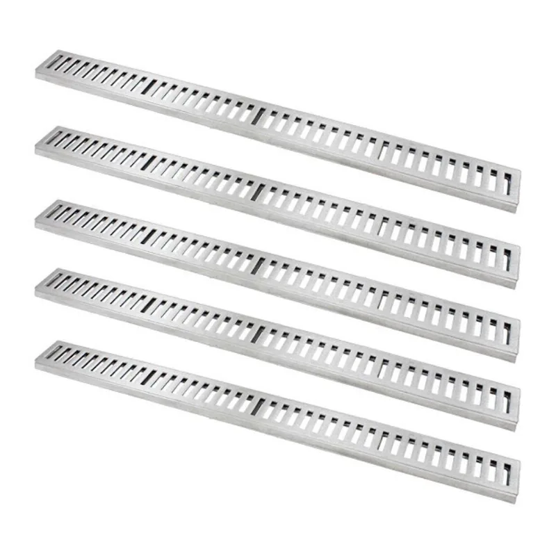 Ralo Grelha Linear Kit 5 Caixilho Alumínio Escovado 8x100cm GDA Industria e Distribuidora