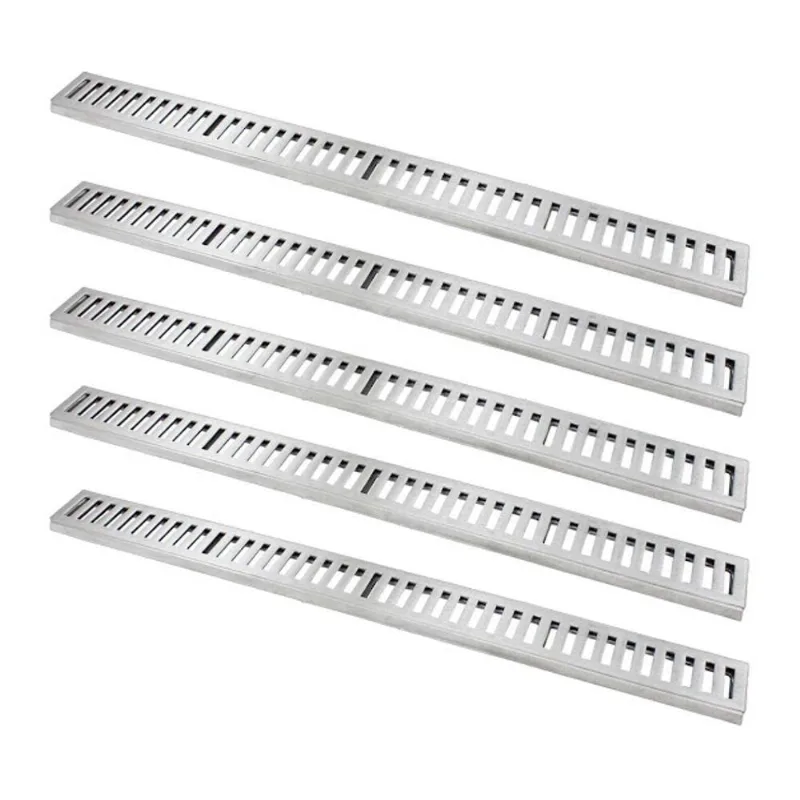 Kit Ralo Grelha Linear 7026X5GDA Captação Águas Pluviais Carga 500Kg Polido GDA 8X100CM