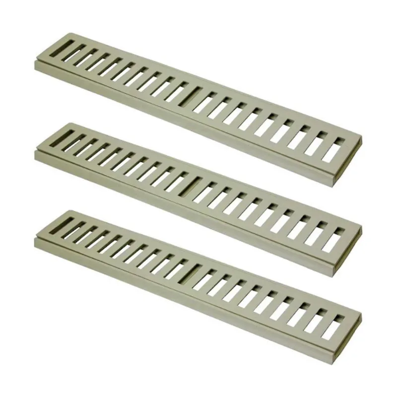 Kit Ralo Grelha Linear 7607X3GDA Captação Águas Pluviais com Caixilho Alumínio Bege GDA 10X50CM