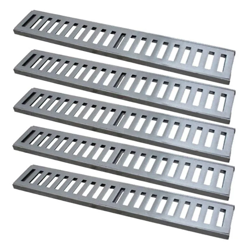 Kit 5 Ralo Grelha Linear 7011X5GDA Captação Águas Pluviais Alumínio Fundido Polido GDA 15x50cm