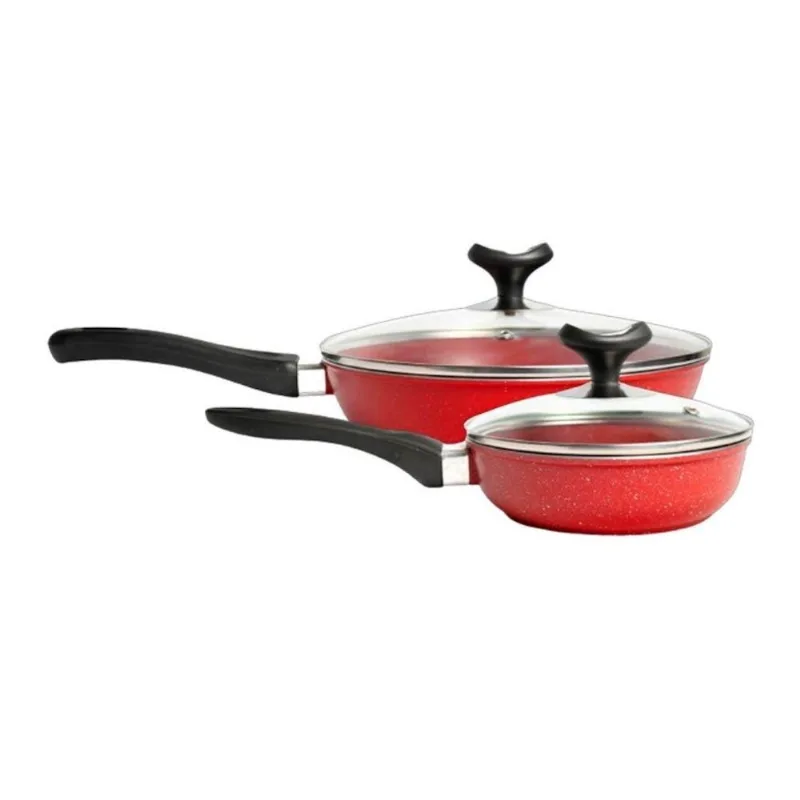 Jogo de Frigideiras CB Alumínio Rubi Antiaderente 16cm e 24cm Cabo Baquelite Javali
