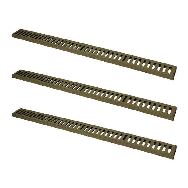Kit Ralo Grelha Linear 3304X3GDA Captação Águas Pluviais com Caixilho em Alumínio Fendi GDA 15X100CM
