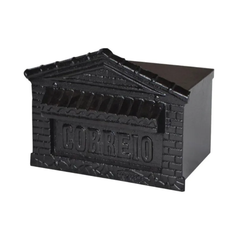 Caixa De Correio Para Carta Colonial Preta Detras 20x25x12cm