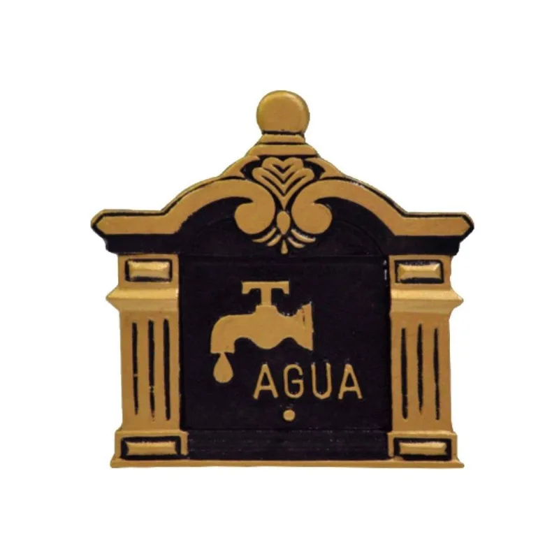 Visor Leitura Agua Vila Rica Ouro Alumínio Fundido 19x19cm