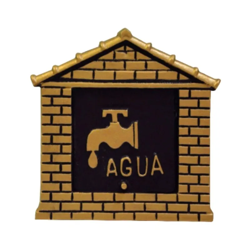 Visor Leitura Agua Colonial Ouro Alumínio Fundido 19x19cm
