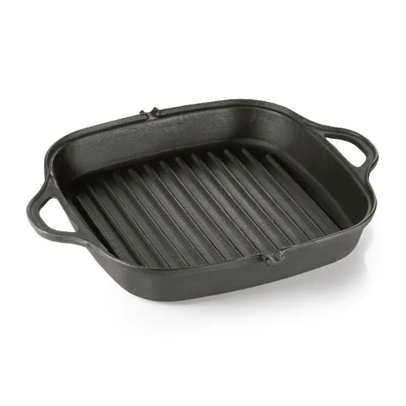 Frigideira Grill Quadrada Chef Ferro Fundido 26cm 1,8L para Cozinhar e Servir Panela Mineira