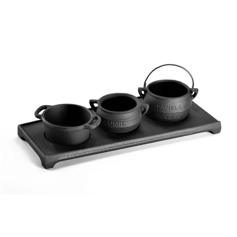Conjunto Miniaturas 4 Peças em Ferro 31x14x8cm para Servir Panela Mineira