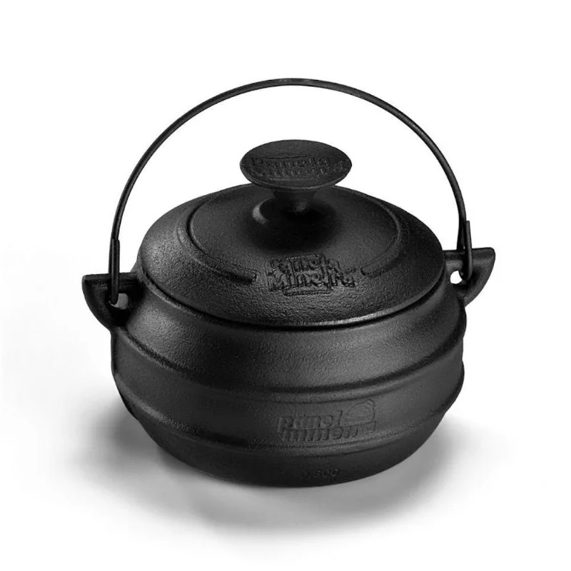 Cumbuca Tradição Arco com Tampa de Ferro Fundido 10cm 0,6L Preto Panela Mineira