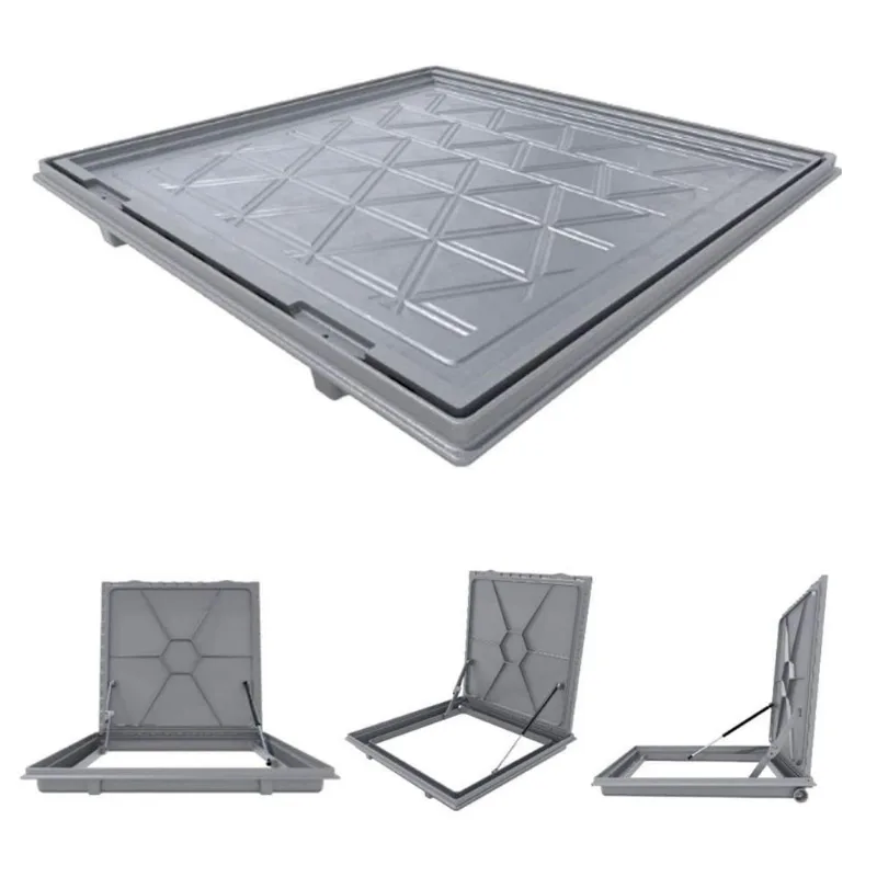 Tampa para Casa de Máquina TCM70X703CSPM Articulada Rebaixada Cinza com Ventilação 70X70CM
