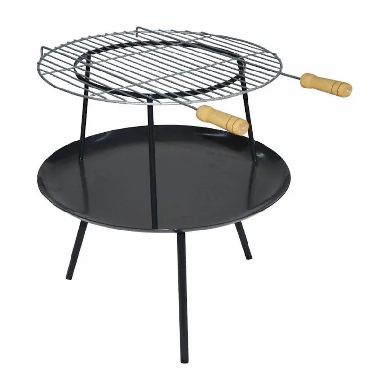 Lareira Churrasqueira LER002OM Aquecimento e Churrasco Aço Carbono Portátil para Áreas Externas 50CM