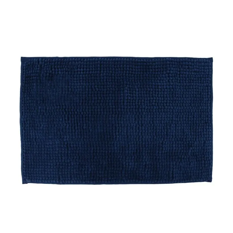 Tapete Banheiro Bolinha Antiderrapante Azul Escuro 58x38cm