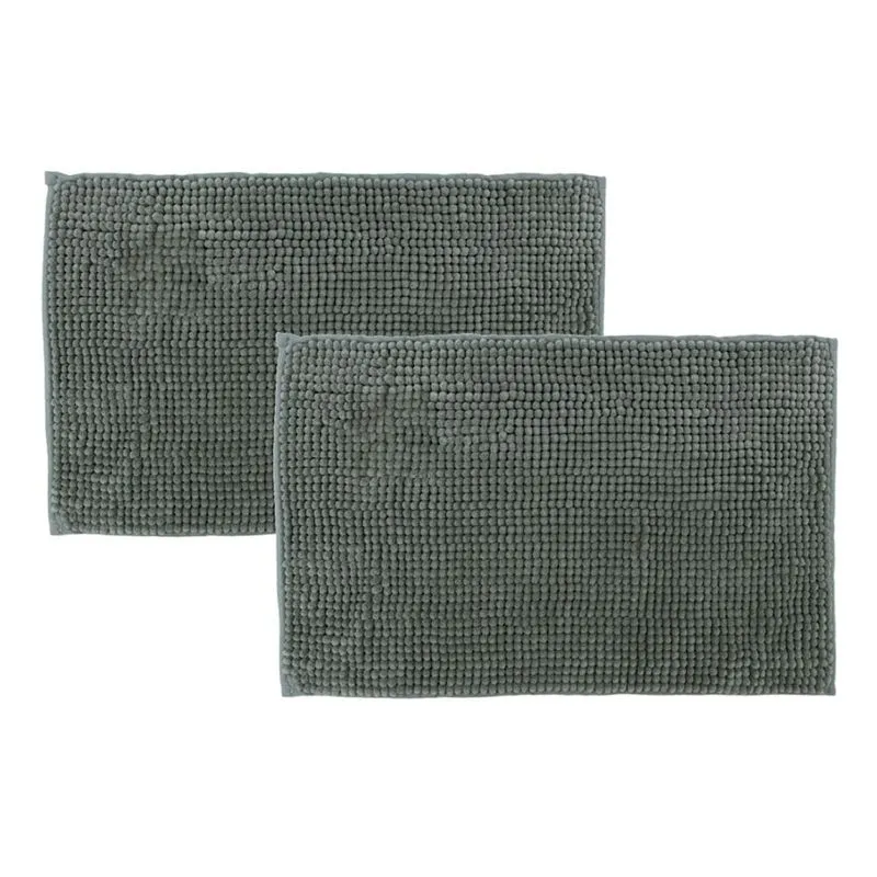 Kit 2 Tapetes Banheiro Bolinha Antiderrapante Cinza 58x38cm