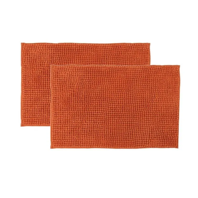 Kit 2 Tapetes Banheiro Bolinha Antiderrapante Salmão 58x38cm