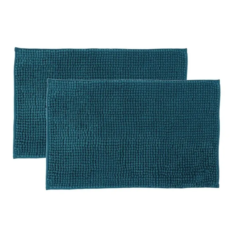 Kit 2 Tapetes Banheiro Antiderrapante Azul Claro 58x38cm