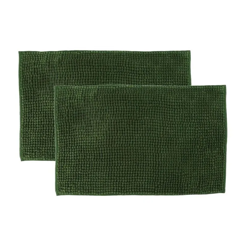 Kit 2 Tapetes Banheiro Bolinha Antiderrapante Verde 58x38cm