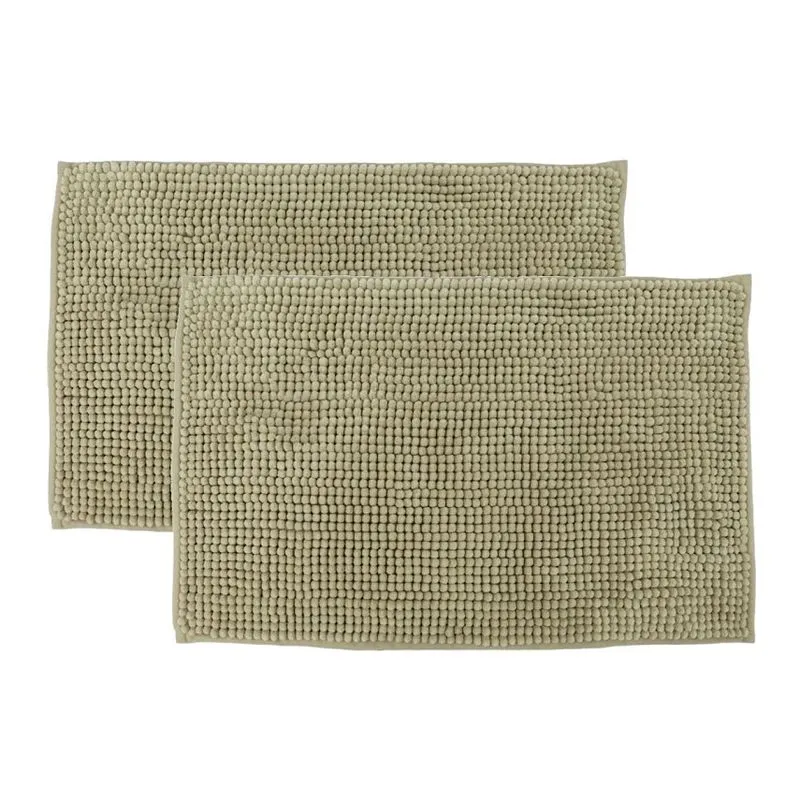 Kit 2 Tapetes Banheiro Bolinha Antiderrapante Bege 58x38cm