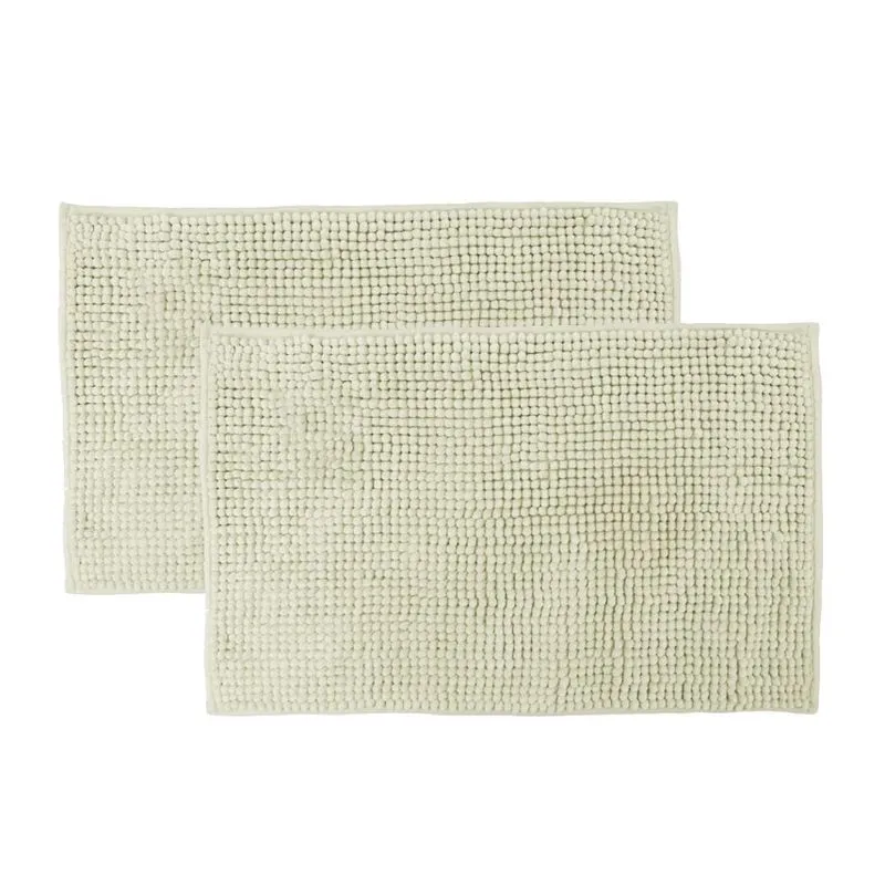 Kit 2 Tapetes Banheiro Bolinha Antiderrapante Palha 58x38cm