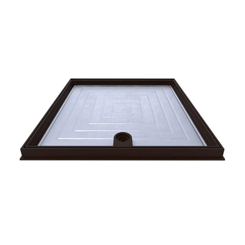 Tampão Articulado com Rebaixo para Passagem Inspeção TPR04MSPM Alumínio Fundido 50x50cm Marrom