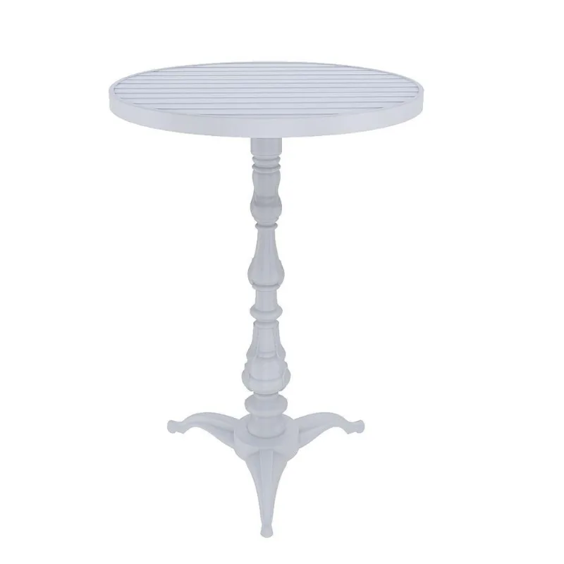Mesa Bistrô Alta Veroninha sem Porta 1 Prateleira Alumínio Fundido 70CM Branco