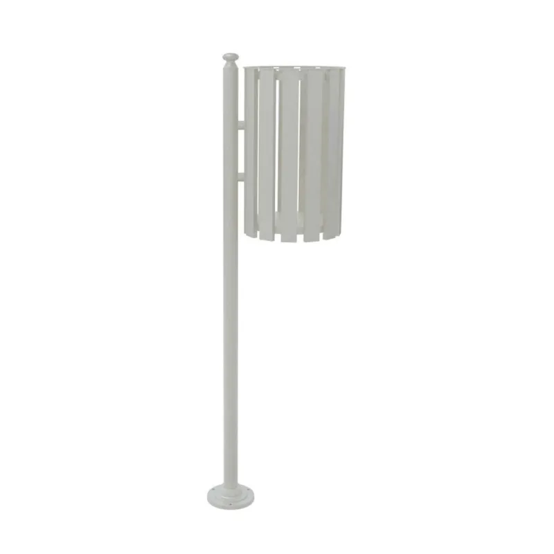 Lixeira De Rua Pátios Parques Simples Tubular Bege 151cm