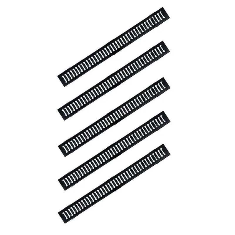 Kit Ralo Grelha GEP004X5OM com Caixilho Escoamento Eficiente Preto Ouro Minas 10x100cm
