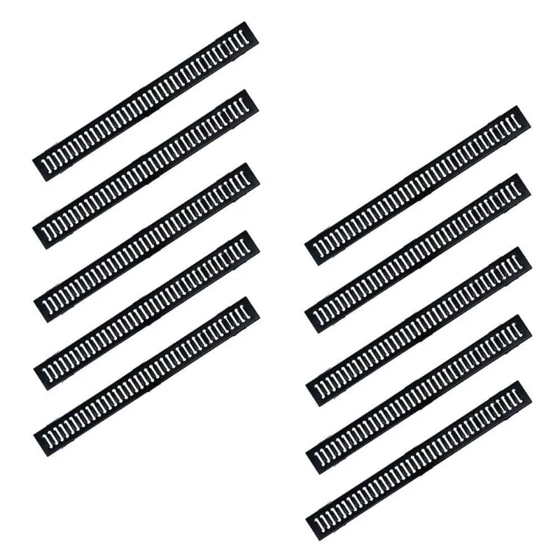 Kit Ralo Grelha GEP004X10OM com Escoamento Eficiente Aço Galvanizado Preto Ouro Minas 10x100CM