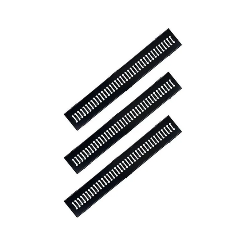 Kit 3 Ralo Grelha GEP005X3OM Escoamento Eficiente Resistente Preto com Caixilho Aco Galvanizado Ouro