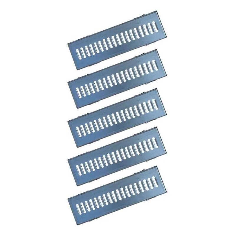 Kit 5 Ralo Grelha Linear GEZ002X5OM com Caixilho Aço Galvanizado Inox Ouro Minas 15CM 50CM 1500Kg