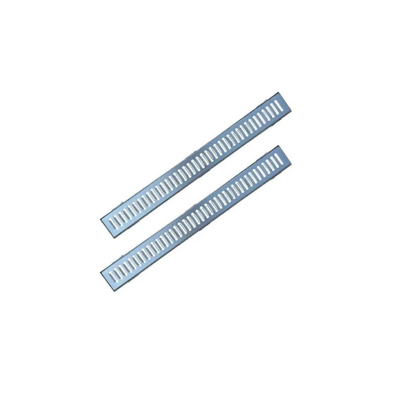 Kit 2 Ralo Grelha Linear GEZ004X2OM Escoamento Eficiente Resistente Inox com Caixilho Aco