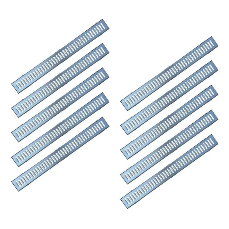 Kit 10 Ralo Grelha Linear GEZ004X10OM Escoamento Eficiente Resistente Inox com Caixilho Aco