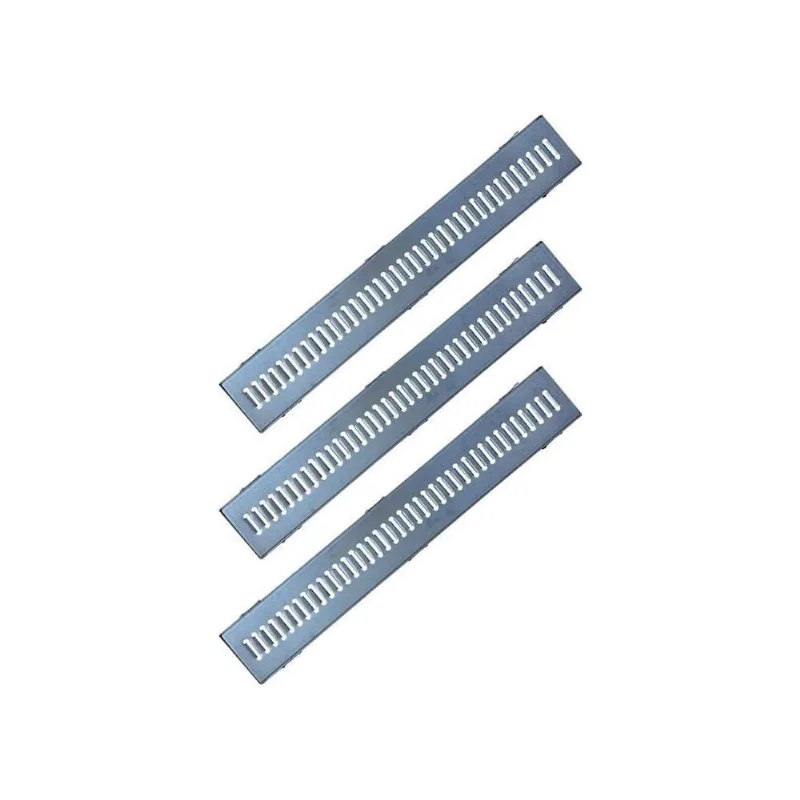 Kit Ralo Grelha Linear e Caixilho GEZ005X3OM Escoamento Eficiente Aço Galvanizado Cinza Ouro Minas
