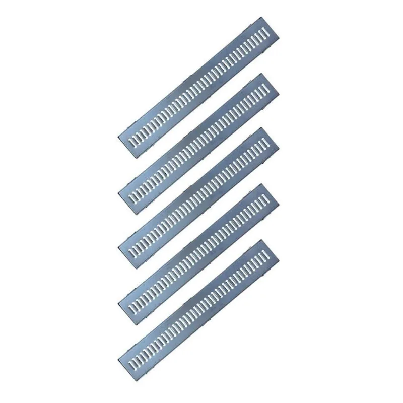 Kit 5 Ralo Grelha Linear GEZ005X5OM com Caixilho Aço Galvanizado Resistente Inox Ouro Minas 1500kg