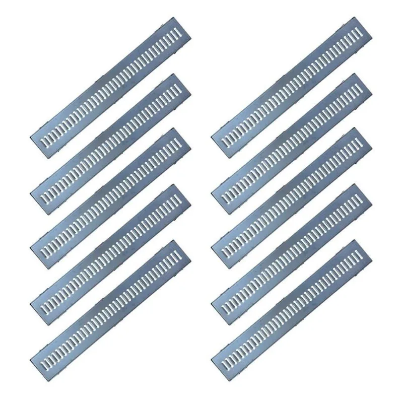 Kit 10 Ralo Grelha Linear GEZ005X10OM Escoamento Eficiente Inox com Caixilho Aço Galvanizado Ouro