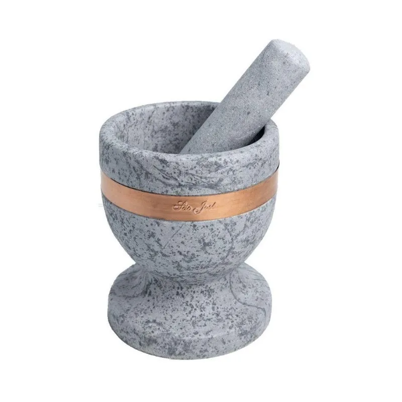 Pilão Almofariz Socador Gigante Pedra Sabão e Cobre 14x18CM Industria São Jose