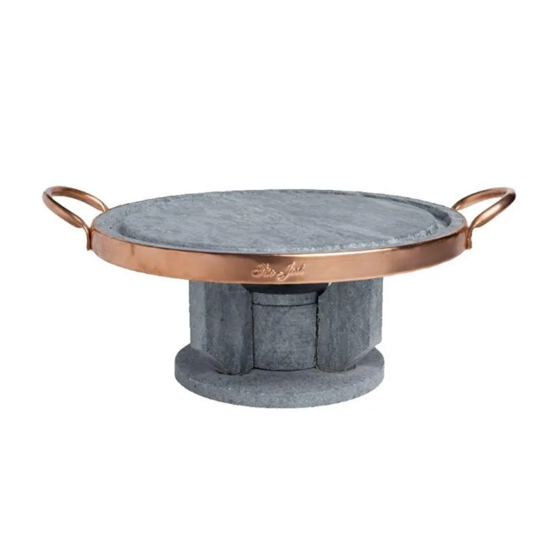 Conjunto para Carne e Réchaud Fogareiro Mantém Calor Aquecimento Uniforme Visual Rústico Industria