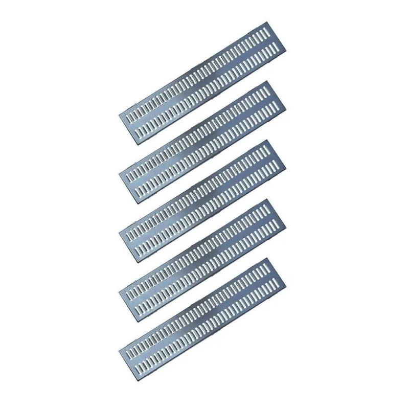 Kit 5 Ralo Grelha Linear GEZ006X5OM Escoamento Eficiente Resistente Inox com Caixilho Aço
