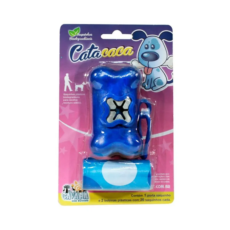 Kit Cata Caca Savana Azul Para Cães